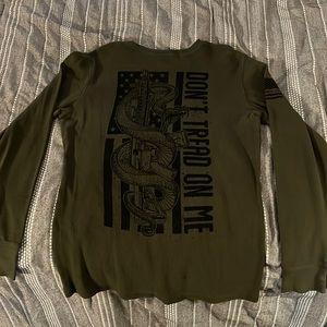 Howitzer, Don’t Tread On Me, forest green, cotton long sleeve